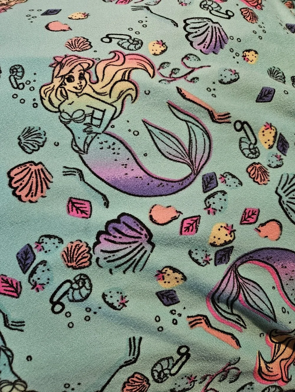 Disney Little Mermaid Print Girls Medium (7-8) Sleeveless Dress